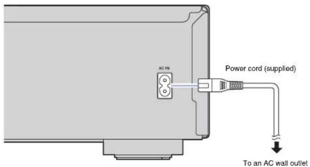 AC FM Power cord (supplied) To an AC wall outlet