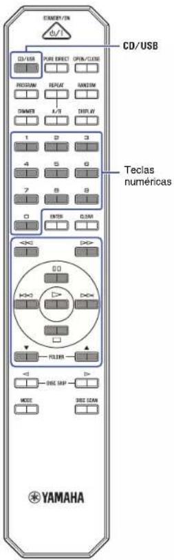 CD/USB D3/USB RUN DIRECT OPEN/CLOSE ROSINUM REPEAT RANDOM SMISSION A/R DISPLAY 1 2 3 4 5 6 7 8 9 0 ENTER COM Teclas numéricas <=>> <=>> <=>> <=>> <=>> <=>> <=>> <=>> MOSO SEE SEAN YAMAHA