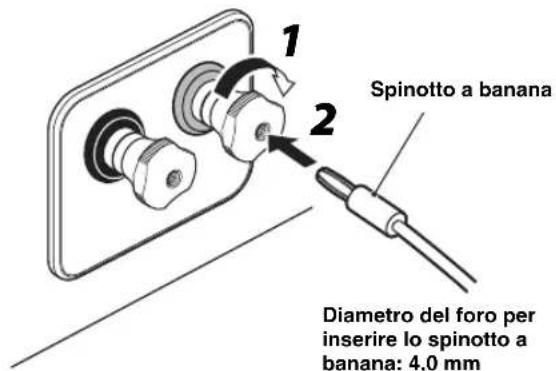 1 2 Spinotto a banana Diametro del foro per inserire lo spinotto a banana: 4,0 mm