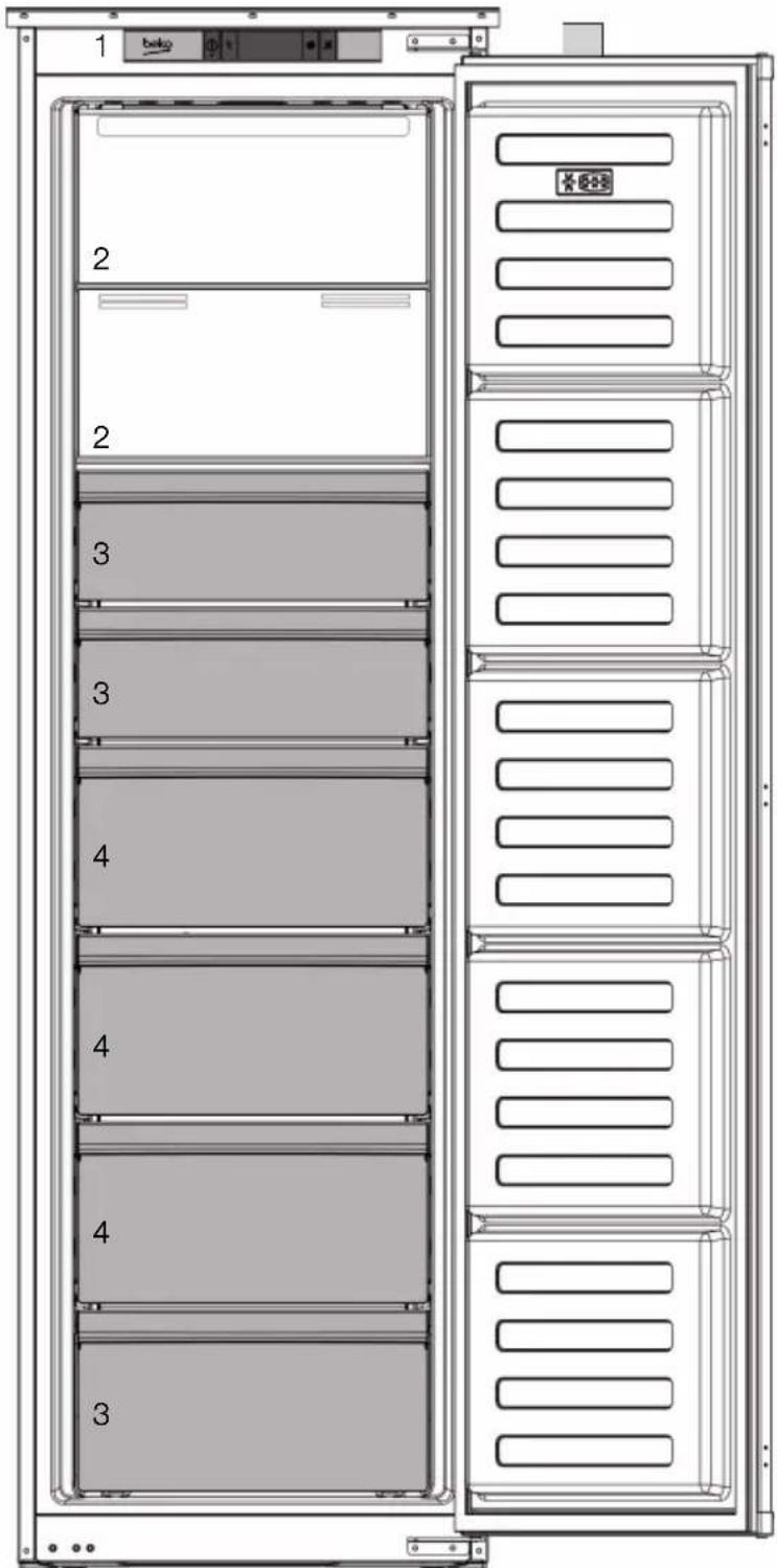 BEKO BFNA247E40SN - Fryseskab - 1