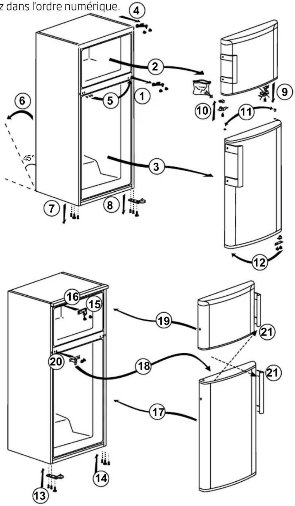 BEKO RDNE500K21W - Réversibilité des portes - 1