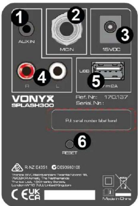 Vonyx SPLASH300 - STEROWANIE I POŁĄCZENIA - 1