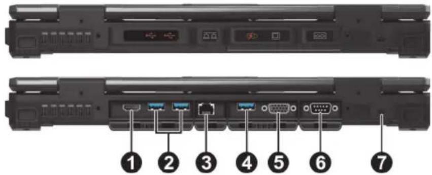 Getac S410G5 - Composants arrière - 1