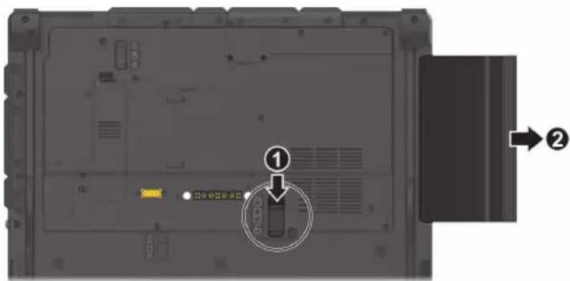 Getac S410G5 - Changer le composant dans la baie multifonction - 2