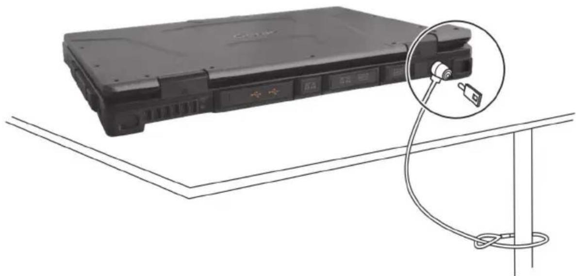 Getac S410G5 - Utiliser le câble de verrouillage - 1