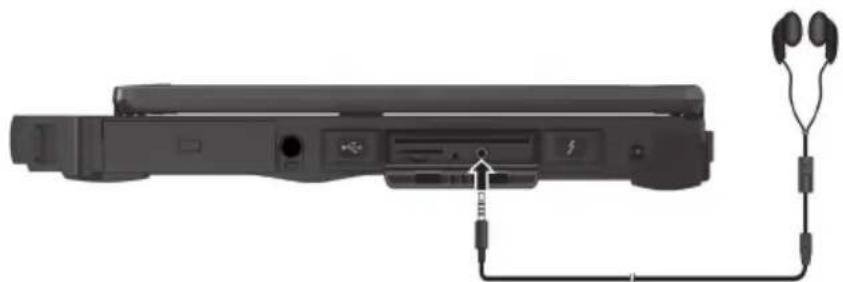 Getac S410G5 - Connexion d'un appareil audio - 1