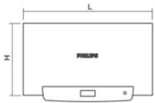 PHILIPS AWH1216 - 产品尺寸 - 1