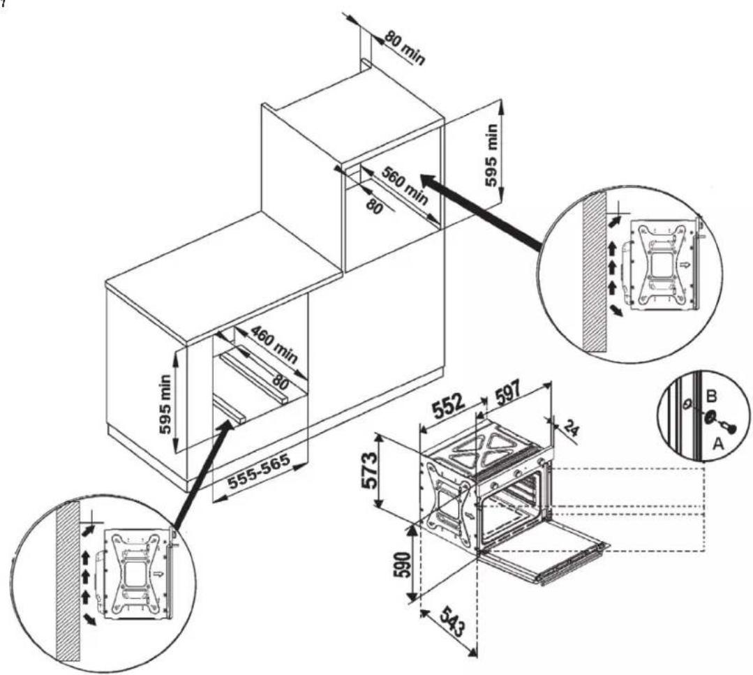Glem Gas GFXV21BK-S2 - Oven positioning - 1