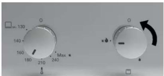 Glem Gas GFXV21BK-S2 - Use gas oven with gas grill (oven door closed) - 3