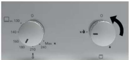 Glem Gas GFXV21IX-S2 - Use gas oven with gas grill (oven door closed) - 3