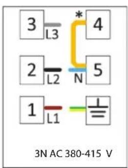 3 L3 * 4 2 L2 N 5 1 L1 3N AC 380-415 V
