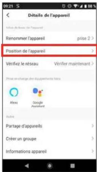 Détails de l'appareil Renommer l'appareil Position de l'appareil Vérifiez le réseau Vérifier maintenant > Prime en charge des équipements fairs Alexi Google Assistant Autre Partage d'appareils Créer un groupe Informations appareil