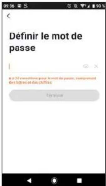 Définir le mot de passe € 20 conséférinés pour le mot des passifs, rencompromant des lettres et des chiffres. Dérivière