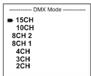 Cameo ZENIT P 130 - DMX-BETRIEBSART EINSTELLEN (DMX Mode) - 2
