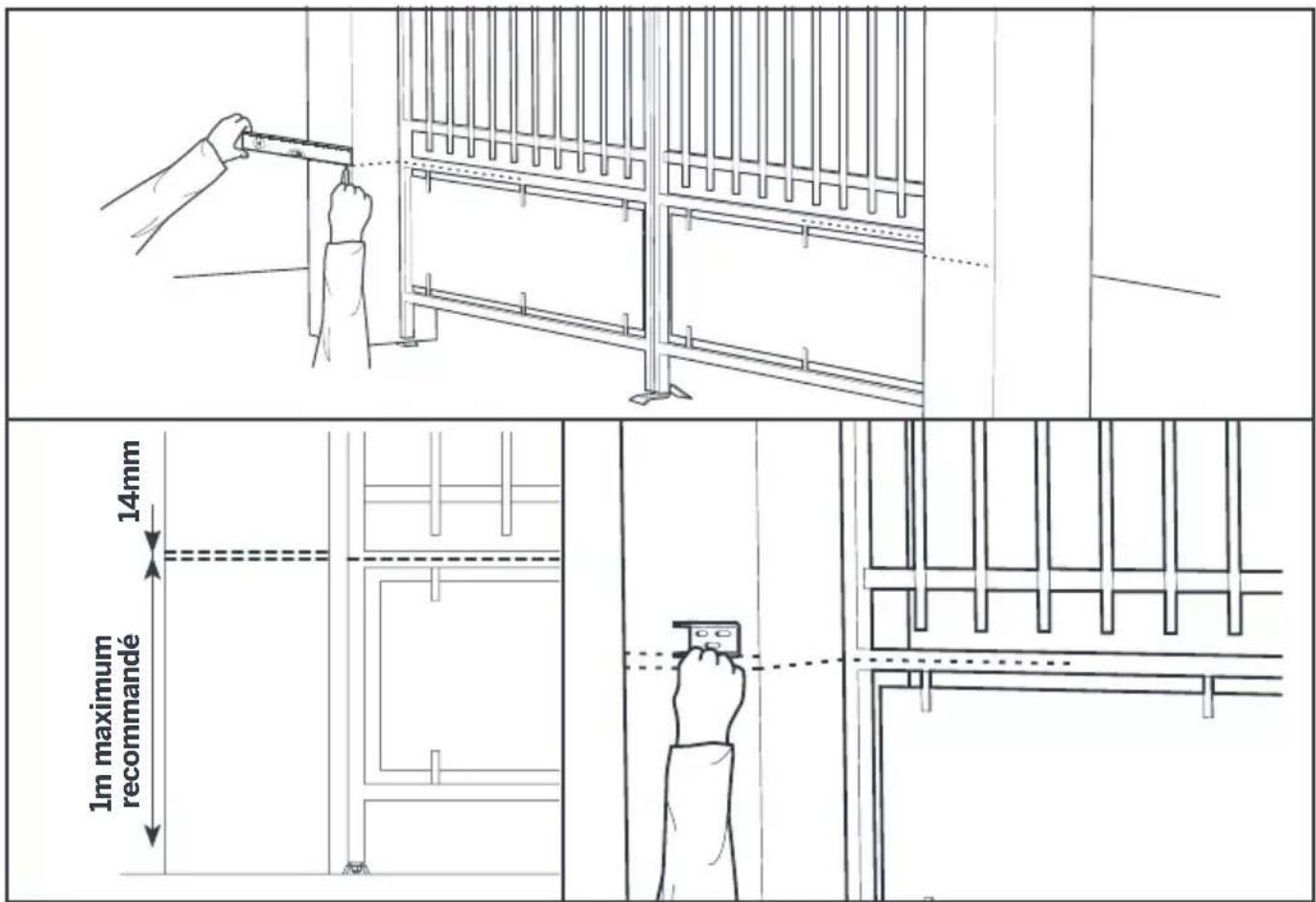 THOMSON 510062 - - Pose des moteurs - cas d'une ouverture vers l'intérieur de la propriété - 1