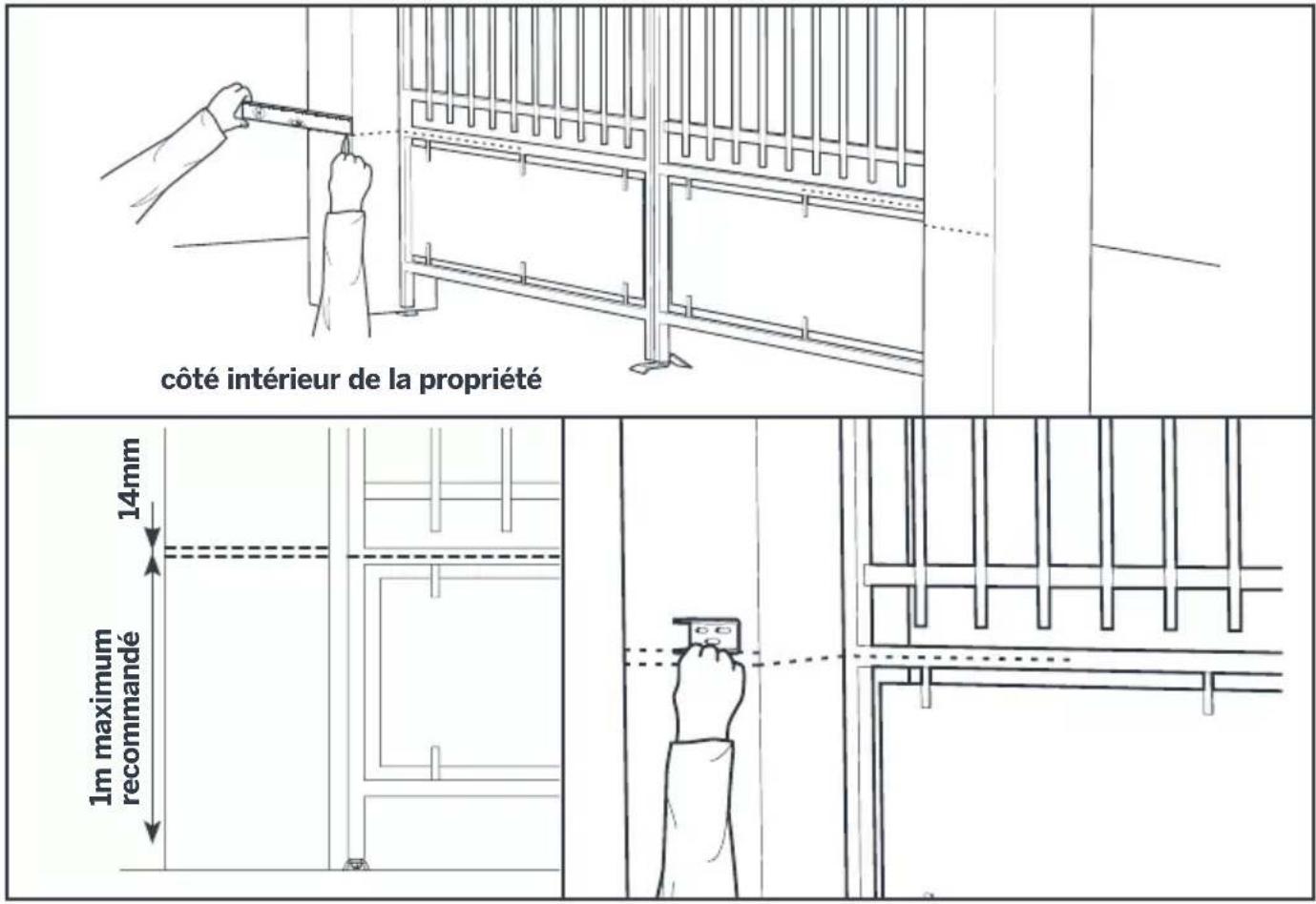 THOMSON 510062 - - Pose des moteurs - Cas d'une ouverture vers l'extérieur de la propriété - 1