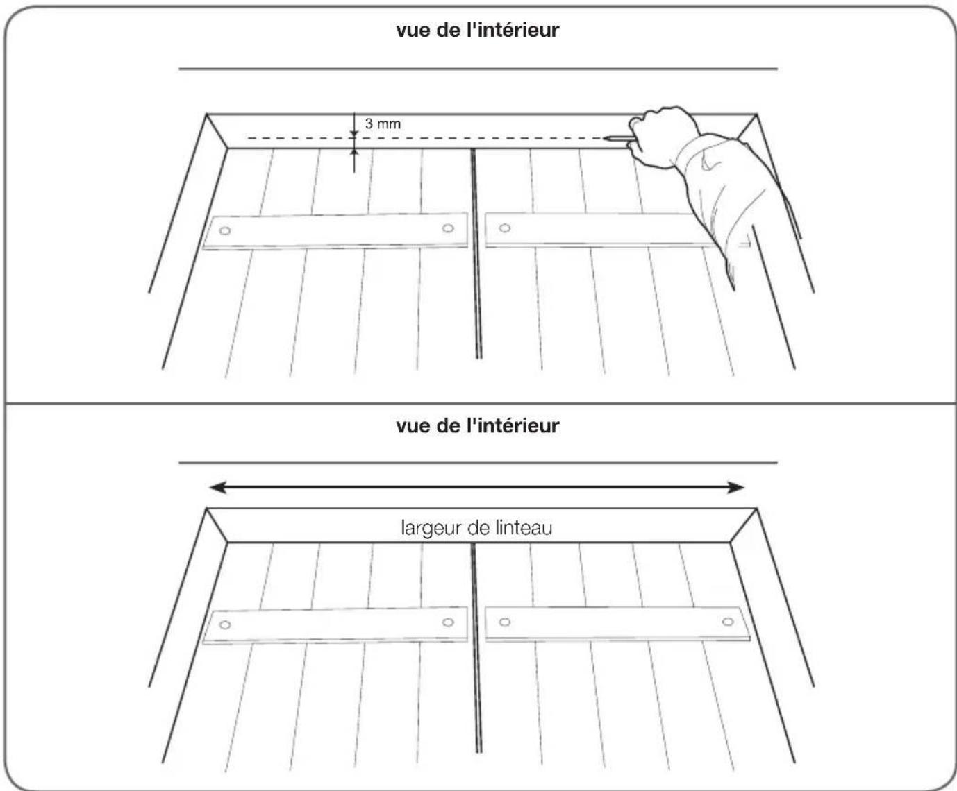 vue de l'intérieur 3 mm vue de l'intérieur largeur de linteau