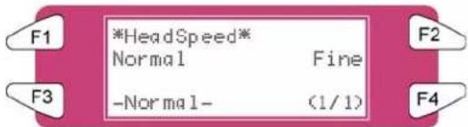 XEROX 8265 - Menu HeadSpeed (Vitesse de la tête) - 1
