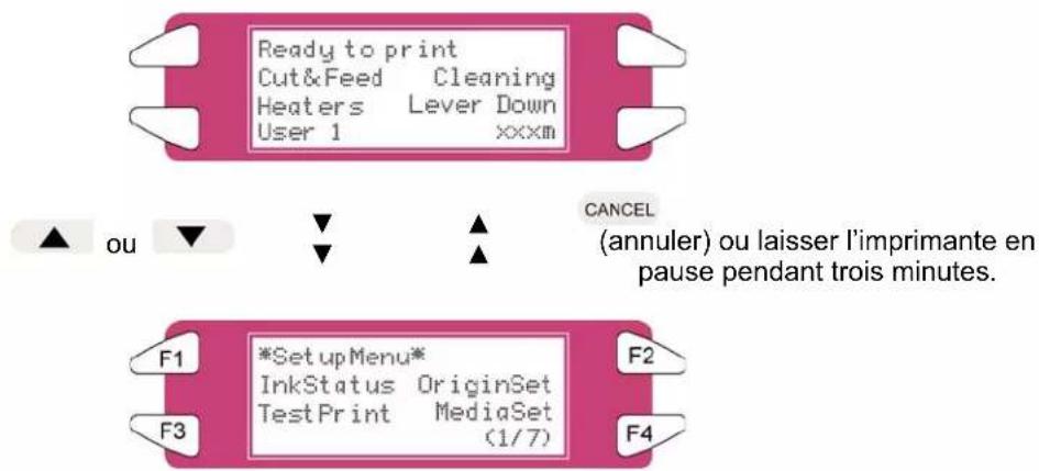 XEROX 8265 - Retour à l'état normal à partir du menu de paramétrage - 1
