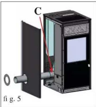 EDILKAMIN KIKKA PLUS - CONEXIÓN DE SALIDA DE HUMOS LATERAL - 1