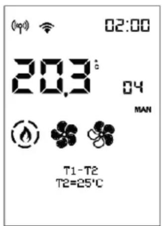 EDILKAMIN YANA PLUS - - PARAMÉTRAGE TEMPERATURE POUR LE CHRONO T1 - T2 - 8