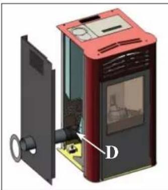 EDILKAMIN PRIMA - SMOKE OUTLET CONNECTION FROM REAR - 2