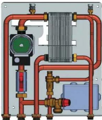 EDILKAMIN H2OCEANO - ESEMPIO DI IMPIANTO IDRAULICO PER TERMOCAMINETTO CON PRODUZIONE DI ACQUA CALDA SANITARIA + CALDAIA MURALE CON UTILIZZO DI KIT N3 - 4