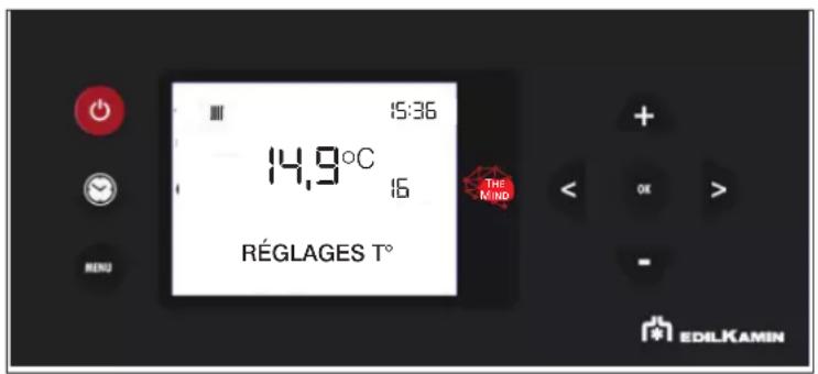 EDILKAMIN GORA2 SLIM UP - - « REGLAGES T° » sur le panneau d'affichage (Réglage des Températures de l'eau) - 1