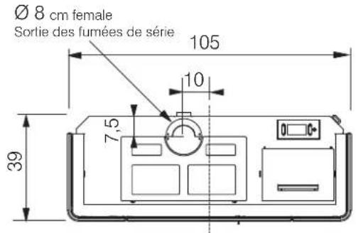 Ø 8 cm female Sortie des fumées de série 105 10 7,5 39