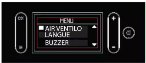 MENU ■ AIR VENTILO LANGUE BUZZER