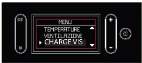 MENU TEMPERATURE VENTILAZIONE CHARGE VIS