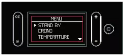 MENU ► STAND BY CROND TEMPERATURE