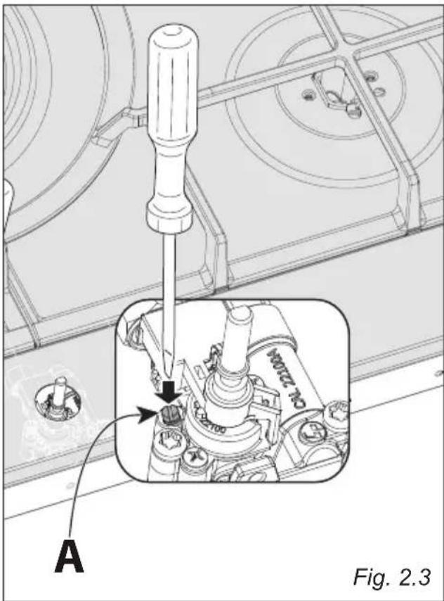 HAIER HAHG9WL38WX/1 - REGOLAZIONE DEL MINIMO DEI BRUCIATORI A GAS - 1