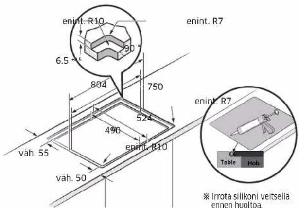 SAMSUNG NZ84C5047HK - Liesitason asentaminen - 4
