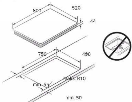 SAMSUNG NZ84C5047HK - Montaż płyty grzejnej - 2