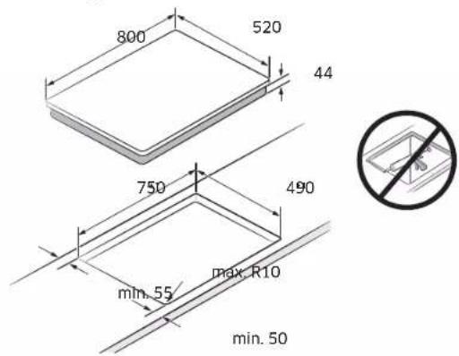 SAMSUNG NZ84C5047HK - Installing the hob - 2