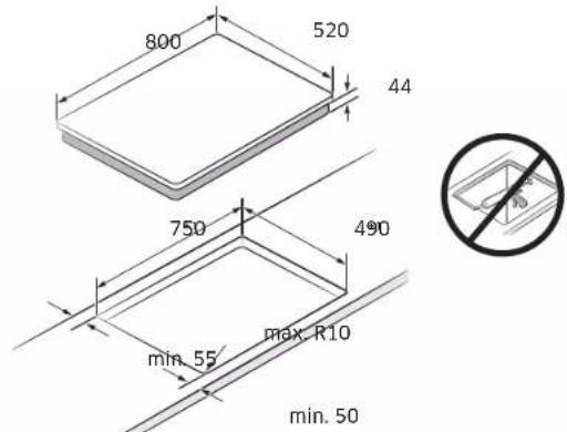 SAMSUNG NZ84C5047HK - Installazione del piano cottura - 2
