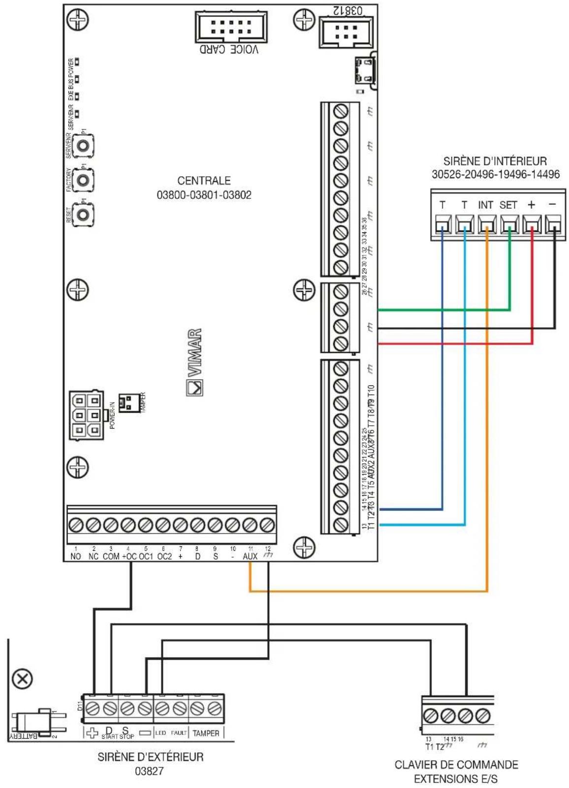 Vimar 03800 - Contrôle de la led de la sirène d'extérieur - 1