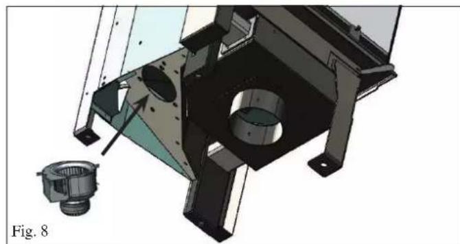 EDILKAMIN SIDE 50x50 PLUS - • TRANSFORMATION DE CIRCULATION À CONVECTION NATURELLE À CIRCULATION À VENTILATION FORCÉE (à effectuer uniquement par le technicien et lorsque le produit N'EST PAS revêtu) - 5