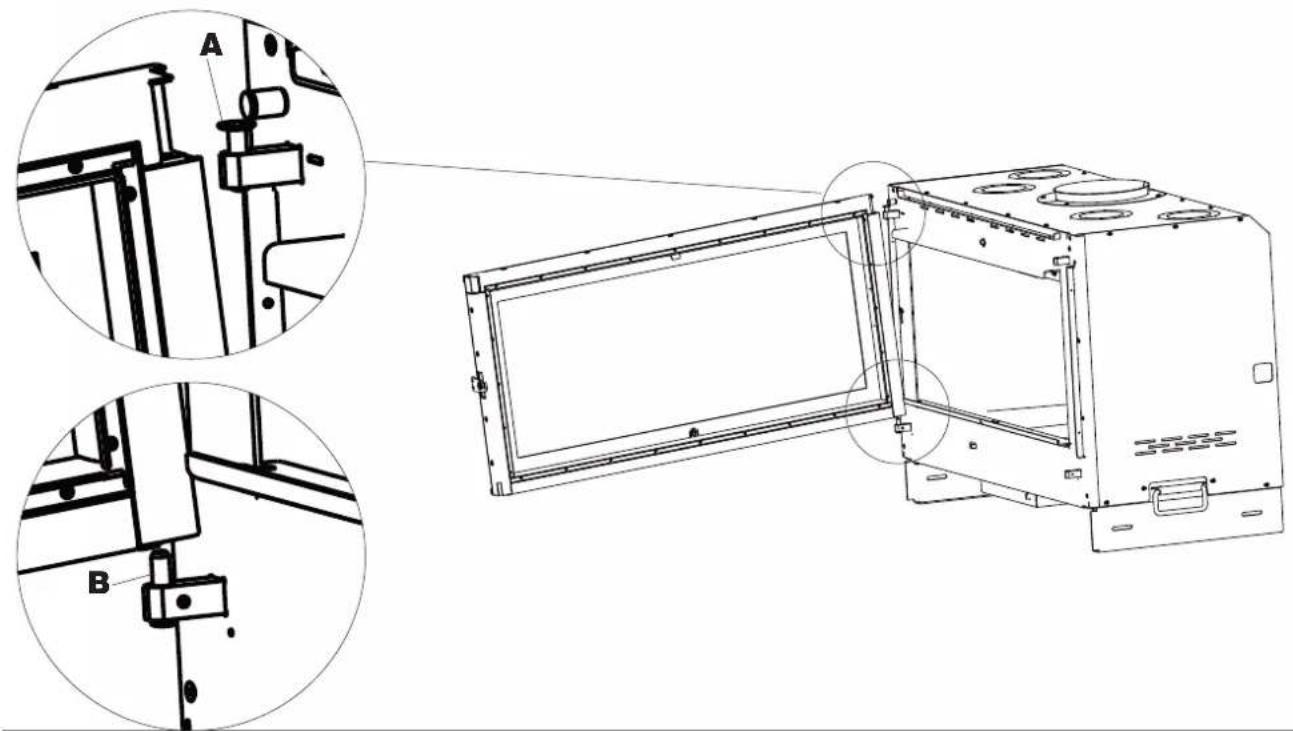 EDILKAMIN SCREEN EVO 100 - INVERSION DE LA PORTE DE LA CHAMBRE DE COMBUSTION - 3
