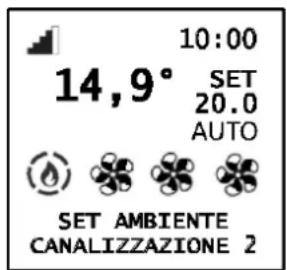 10:00 14,9° SET 20.0 AUTO SET AMBIENTE CANALIZZAZIONE 2
