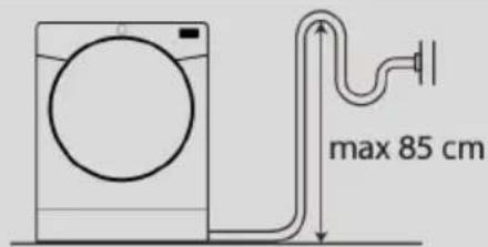 HAIER HD80-A3939E - Mise en place du tuyau flexible de vidange - 1
