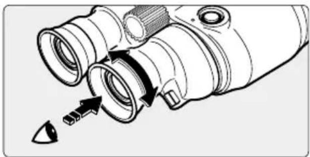 CANON 18x50 IS All Weather - Effectuez le réglage dioptrique. - 2