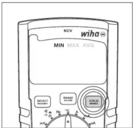 Wiha 45215 - Bytt mellom funksjonene MIN, MAX og AVG - 1