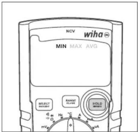 Wiha 45215 - Cambiar entre las funciones MIN, MAX y AVG - 1