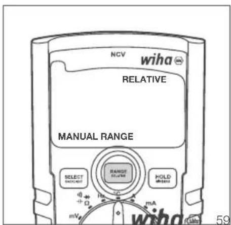 Wiha 45215 - Schakel de relatieve waardefunctie uit en schakel terug naar de automatische bereikmodus - 1
