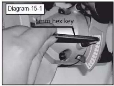 Holzmann TK 305 - Adjusting the base level angle - 1