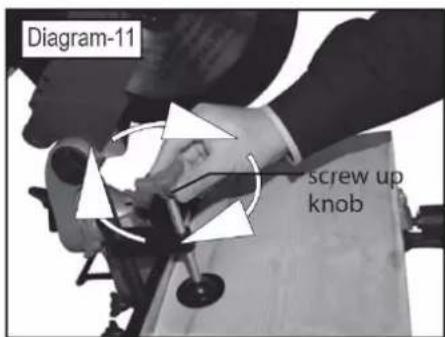 Holzmann TK 305 - Adjusting the sawing angle - 2