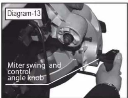 Holzmann TK 305 - Adjusting the sawing angle - 4
