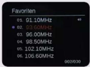 Imperial DABMAN d105 - Calling up FM stations from the favorites list - 1